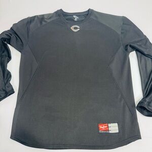 RAWLINGS Men's Long-sleeve Performance Shirt w/Chicago Bears Logo, Black, XL